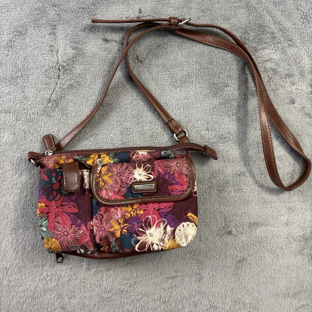 Rosetti Purse Shoulder Hand‎ Bag Multicolor Floral Print Man Made Leather Trim
